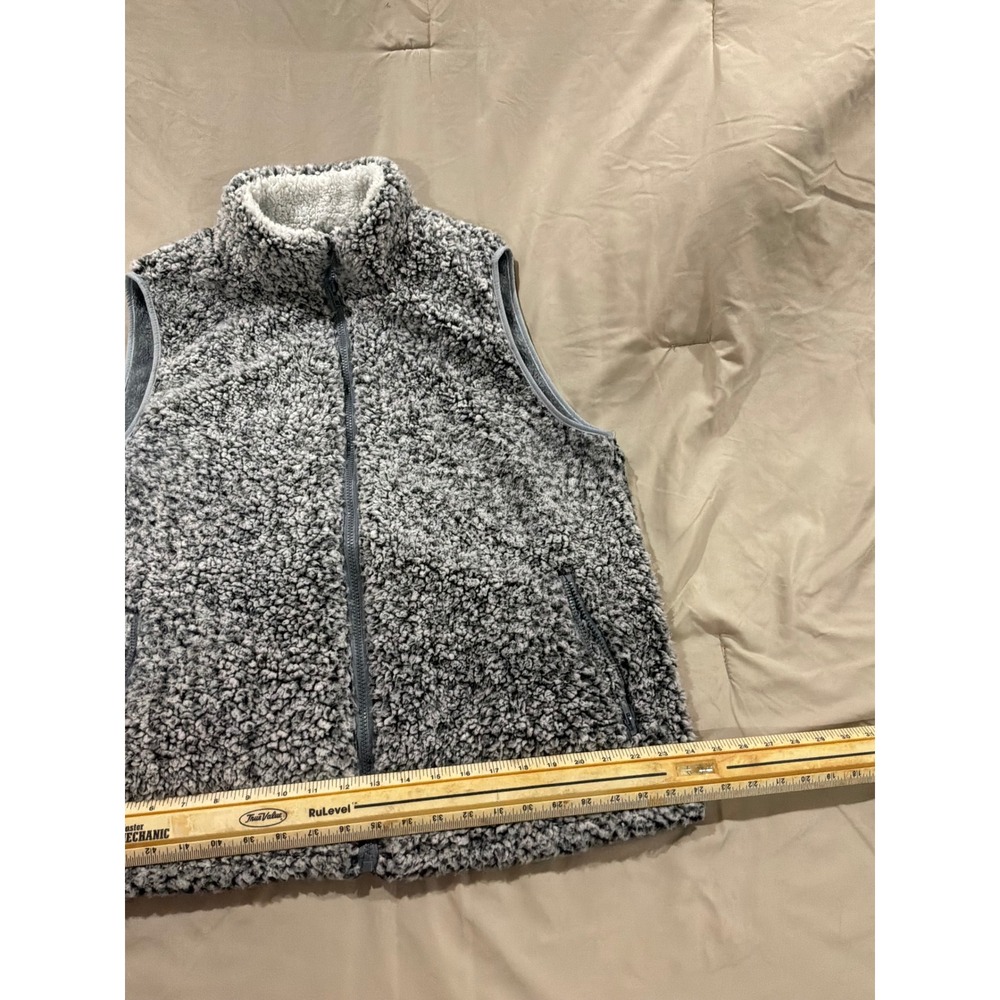 Merokeety Mens XL Grey Sherpa Fleece Full Zip Vest Mock Neck Sleeveless‎ Jacket